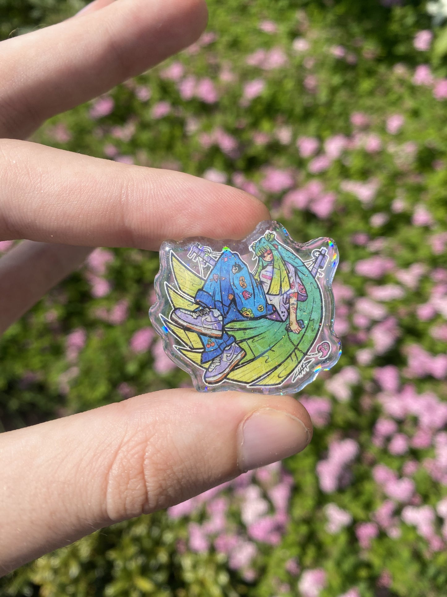 Floating Girl pin