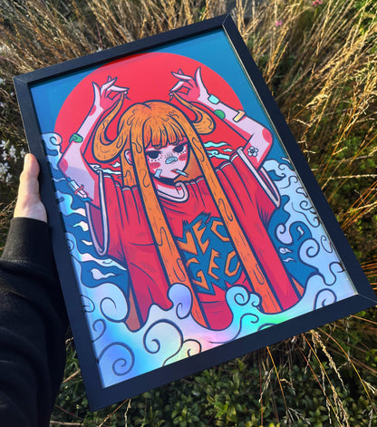 Devil Girl HQ FRAMED A3 Print