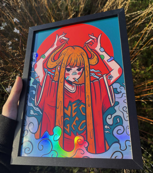 Devil Girl A4 FRAMED HQ Print